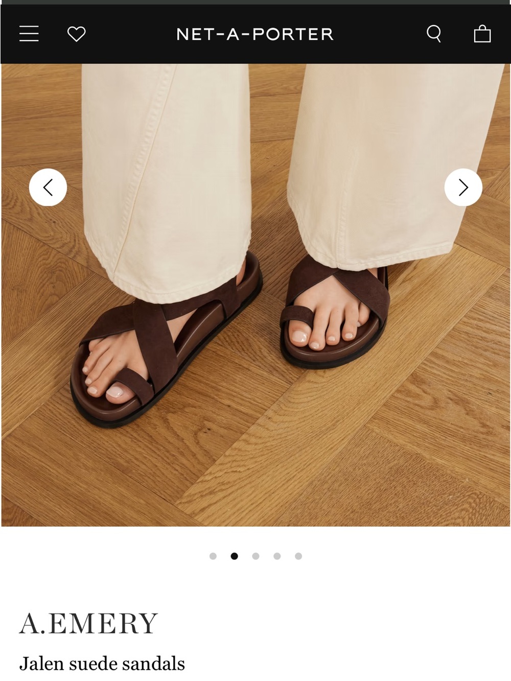 A. Emery Jalen Suede Sandals in Walnut. Worn once. Size 39